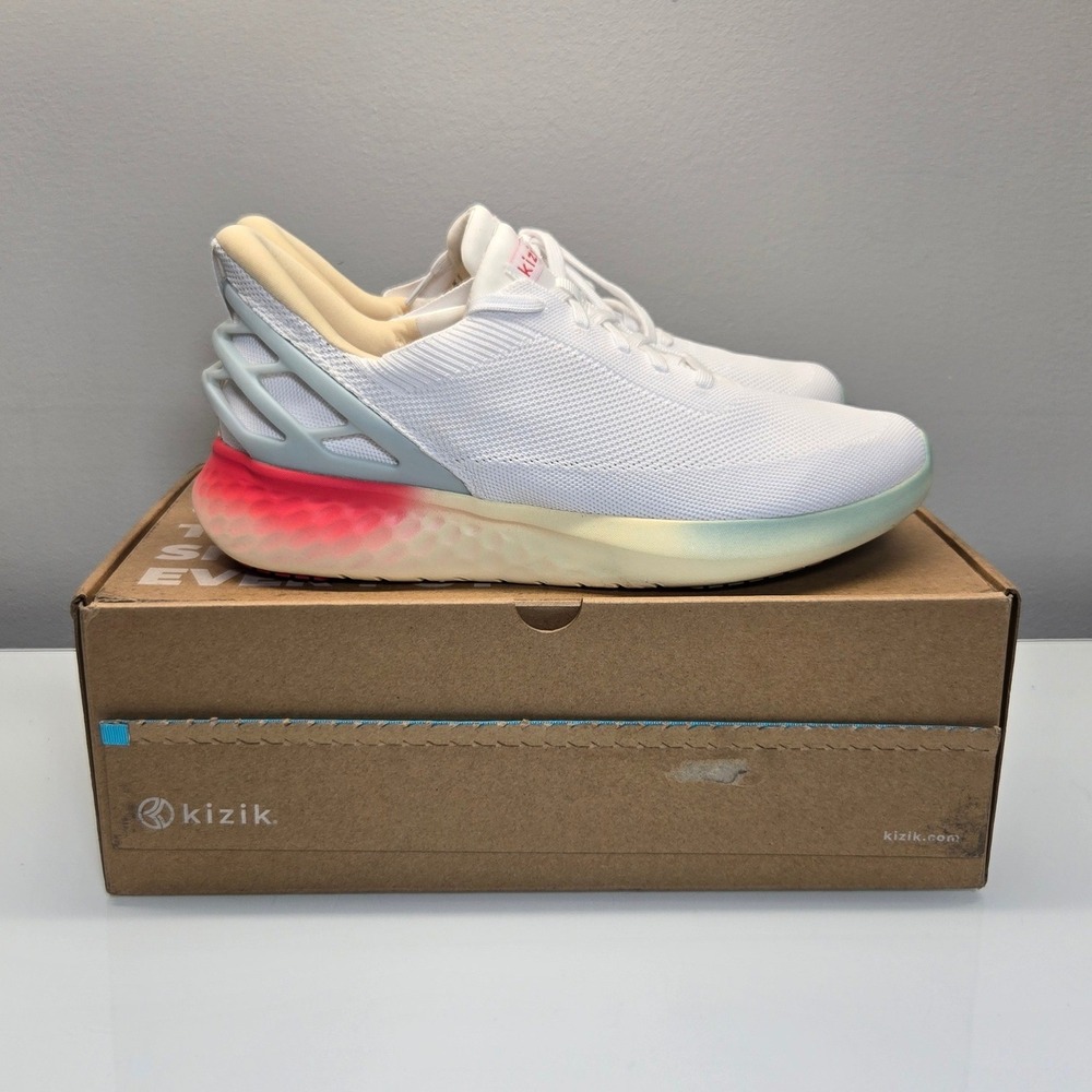 Kizik Athens Sunrise Sneakers Womens 11.5 Wide White Hands Free Step In Comfort